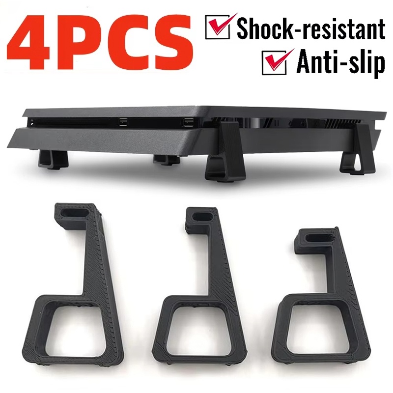 Gaming Console Tv Stand - 4-teiliger horizontaler Kühlhalter für PS4/Pro/Slim-Konsole, erhöhte