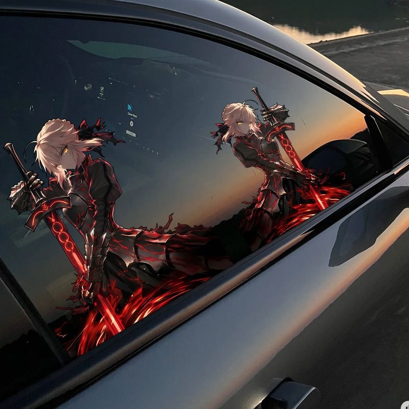 Gaming Console Car - Gaming Fate Altria Autoaufkleber Niedlicher Anime-Cartoon-Charakter