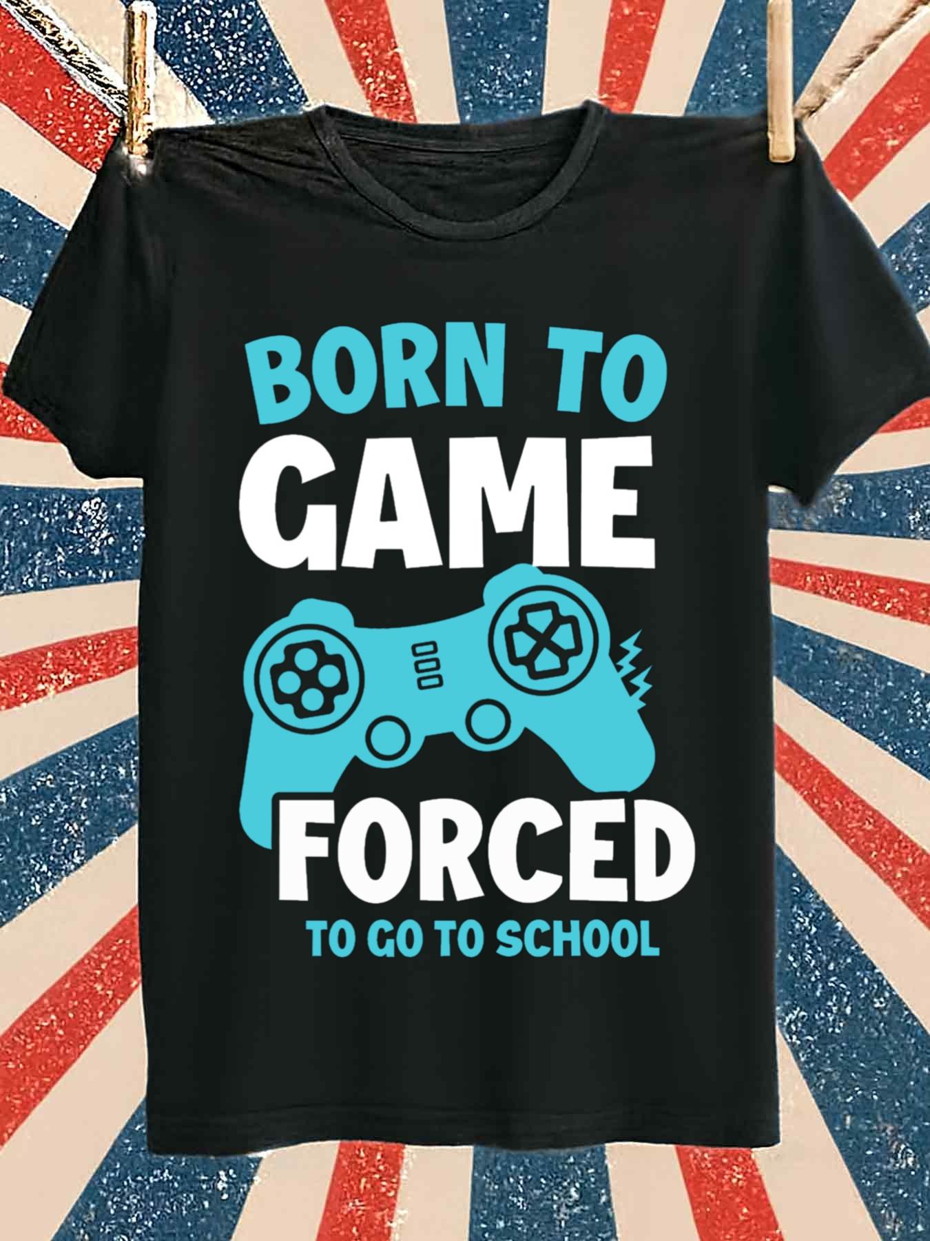 Gaming Console Logo - Born to Game Herren-Gaming-T-Shirt – Reines