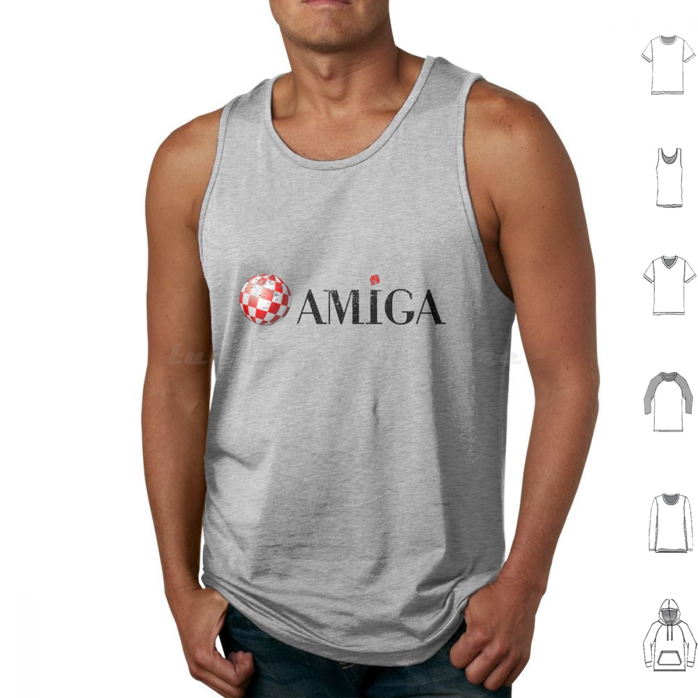 Amiga Tank Tops Drucken Baumwo – Gaming Console Logo Bewertung und Preis