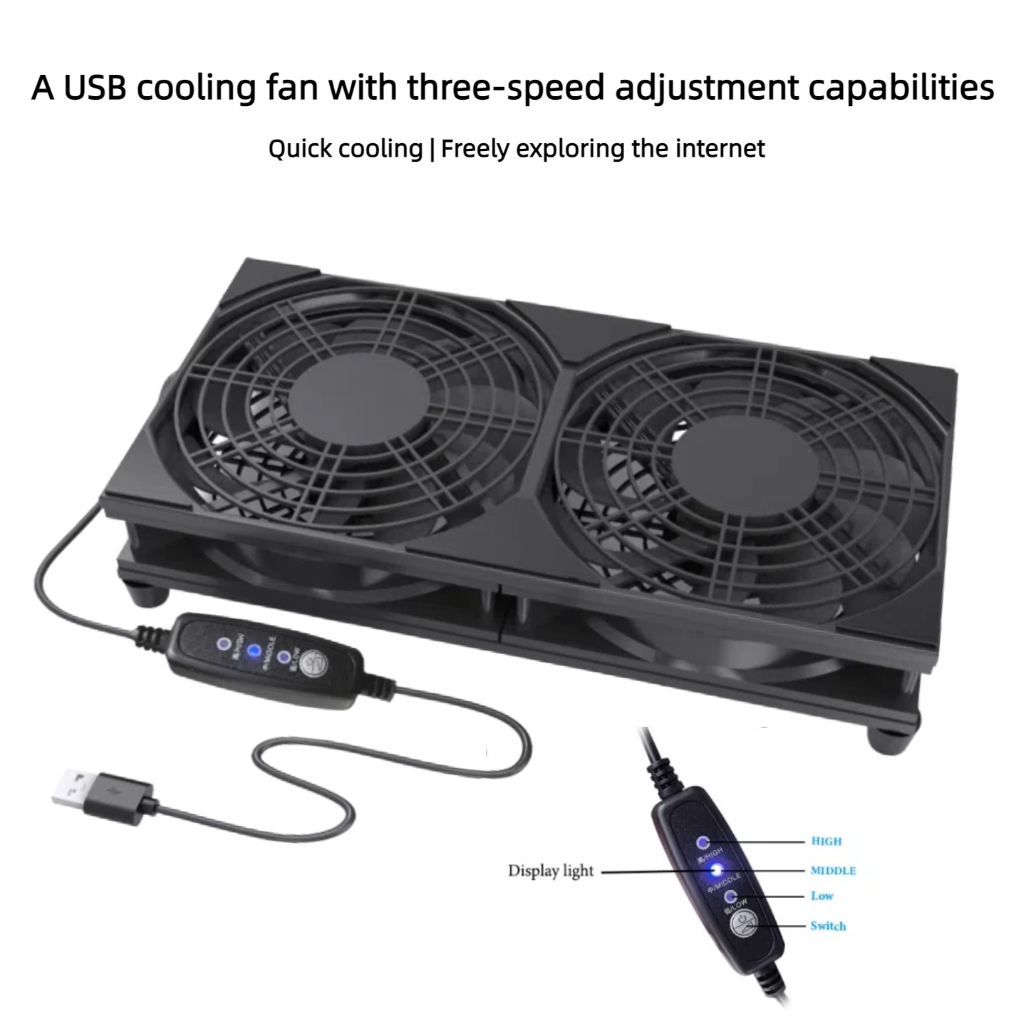 Dualer USB-Lüfter mit 3-Stufen – Gaming Console Setup Bewertung und Preis