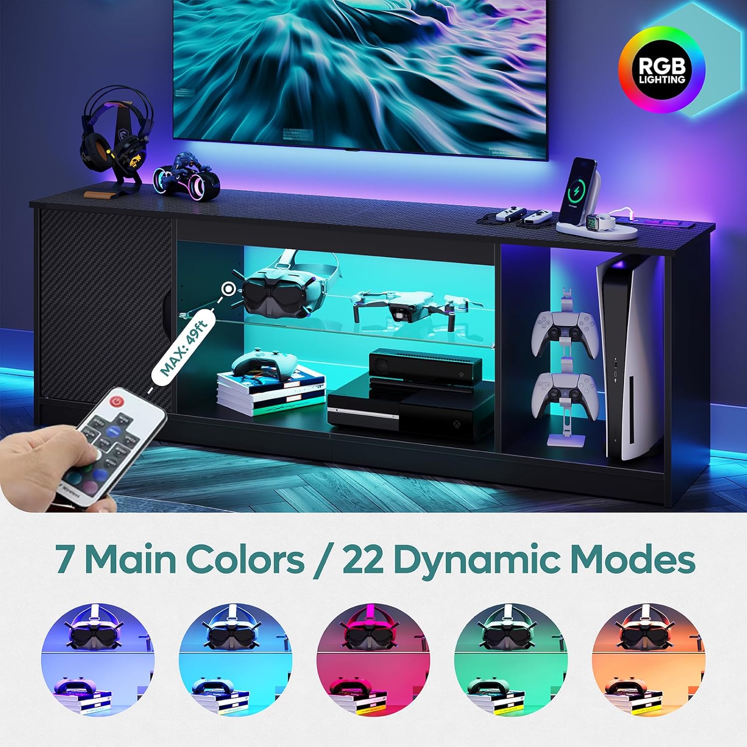 TV-Ständer mit Steckdosen, Gam – Gaming Console Tv Stand Bewertung und Preis