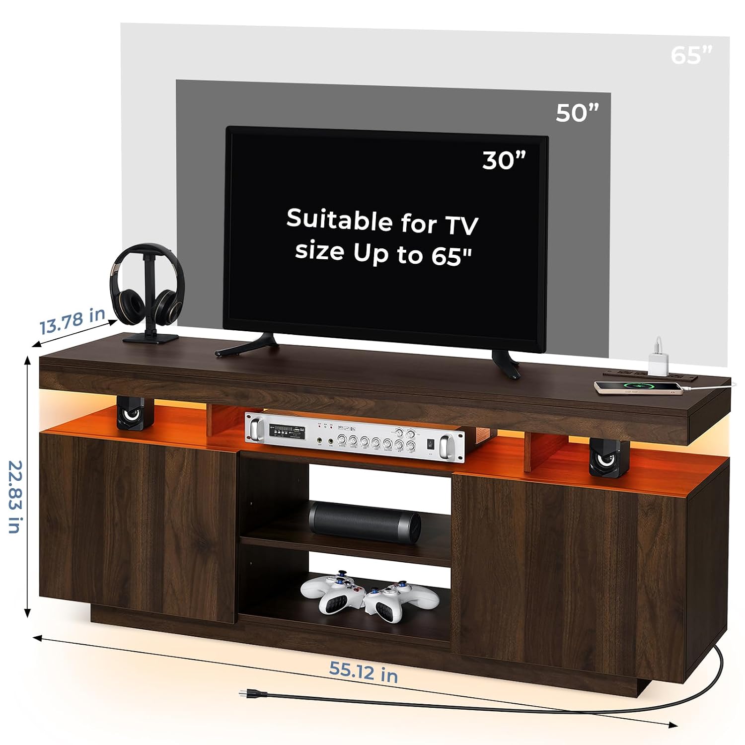 LED-TV-Ständer mit Steckdosen  – Gaming Console Tv Stand Bewertung und Preis