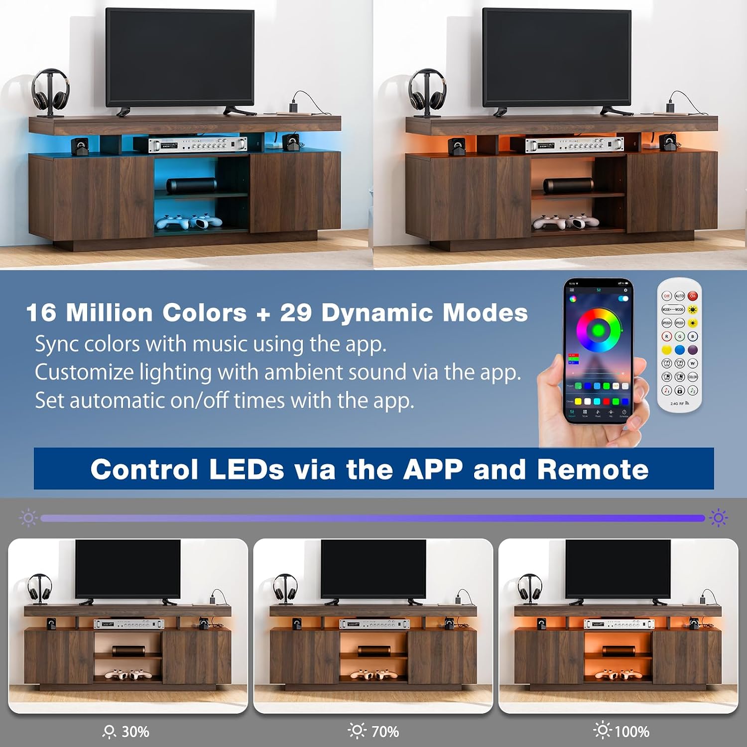 LED-TV-Ständer mit Steckdosen  – Gaming Console Tv Stand Bewertung und Preis
